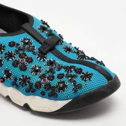 مملوكة مسبقًا Dior Turquoise Mesh Fusion Slip On Sneakers Size 39
