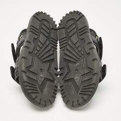 Dior Black Leather and Woven Raffia DiorAct Slingback Sandals Size 38.5