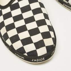 Dior Black/White Canvas Damiere Ballet Flats Size 40