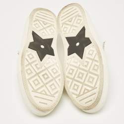 Pre Owned Dior White Canvas Walk'n'Dior Low Top Sneakers Size 38.5