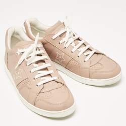 Dior Beige Leather D-star Lace Up Sneakers Size 38