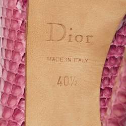 Dior Pink Python Embossed Leather Miss Dior Peep Toe Pumps Size 40.5