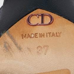 Pre Owned Dior Black Satin Ankle Strap Sandals Size 37