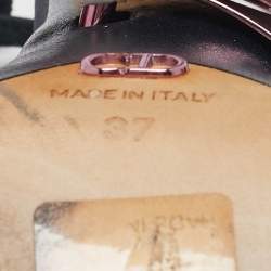 Pre Owned Dior Black Satin Ankle Strap Sandals Size 37