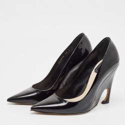 Pre Owned حذاء كعب عالى ديور كعب روكي أوبتيك جلد سويدى كحلى مقاس 37