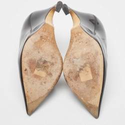 Pre Owned حذاء كعب عالى ديور كعب روكي أوبتيك جلد سويدى كحلى مقاس 37