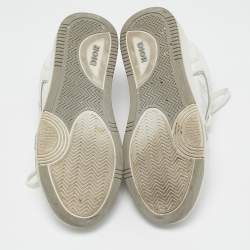 Pre Owned Dior White Leather B27 Lace Up Sneakers Size 37.5