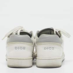 Pre Owned Dior White Leather B27 Lace Up Sneakers Size 37.5
