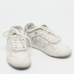Pre Owned Dior White Leather B27 Lace Up Sneakers Size 37.5