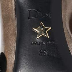 Pre Owned Dior Metallic Leather Baby-D Mary Jane Pumps Size 35