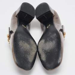 Pre Owned Dior Metallic Leather Baby-D Mary Jane Pumps Size 35