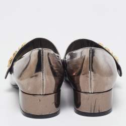 Pre Owned Dior Metallic Leather Baby-D Mary Jane Pumps Size 35