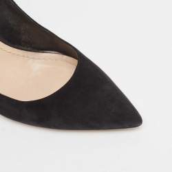 Dior Black/Red Suede and Leather Heart Pointed Toe Pumps Size 39.5