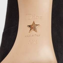 Dior Black/Red Suede and Leather Heart Pointed Toe Pumps Size 39.5