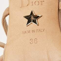 Dior Beige Suede and Mesh Surreal D Eye Mules Size 36
