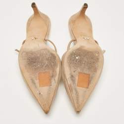 Dior Beige Suede and Mesh Surreal D Eye Mules Size 36