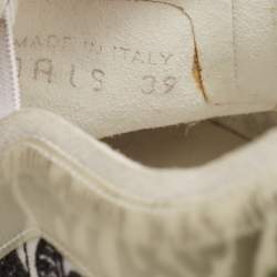Dior White/Black Oblique Canvas and Rubber B23 Low Top Sneakers Size 39