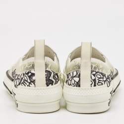 Dior White/Black Oblique Canvas and Rubber B23 Low Top Sneakers Size 39