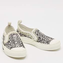 Dior White/Black Oblique Canvas and Rubber B23 Low Top Sneakers Size 39