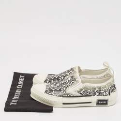 Dior White/Black Oblique Canvas and Rubber B23 Low Top Sneakers Size 39