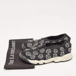 Dior Black Mesh Embellished Fusion Sneakers Size 38