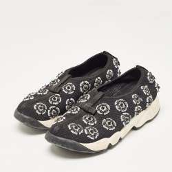 Dior Black Mesh Embellished Fusion Sneakers Size 38