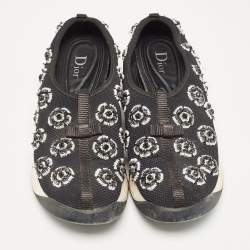 Dior Black Mesh Embellished Fusion Sneakers Size 38