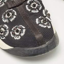 Dior Black Mesh Embellished Fusion Sneakers Size 38