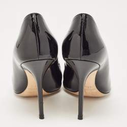 Pre Owned Dior Black Patent Leather Cherie Pumps Size 37.5