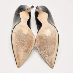 Pre Owned Dior Black Patent Leather Cherie Pumps Size 37.5