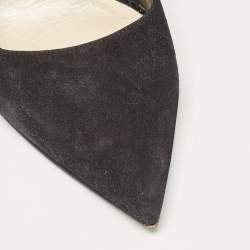 مملوكة مسبقًا Dior Black Suede and Patent Leather Petale Pumps Size 37.5