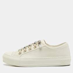 Dior Cream Canvas Walk'n'Dior Sneakers Size 37