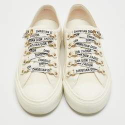 Dior Cream Canvas Walk'n'Dior Sneakers Size 37