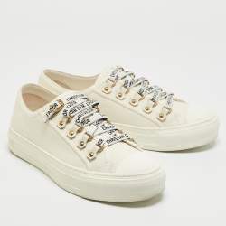 Dior Cream Canvas Walk'n'Dior Sneakers Size 37
