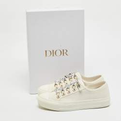 Dior Cream Canvas Walk'n'Dior Sneakers Size 37