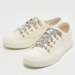 Dior Cream Canvas Walk'n'Dior Sneakers Size 37