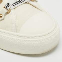 Dior Cream Canvas Walk'n'Dior Sneakers Size 37