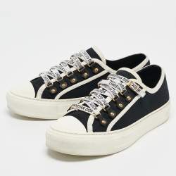 Dior Black/Cream Canvas Walk'n'Dior Sneakers Size 37