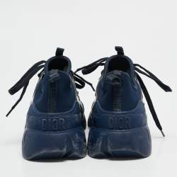 Dior Navy Blue Neoprene and Rubber D-Connect Sneakers Size 37.5