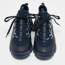 Dior Navy Blue Neoprene and Rubber D-Connect Sneakers Size 37.5