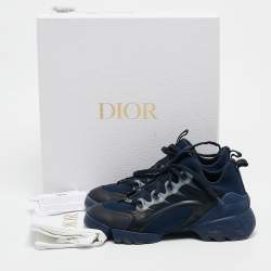 Dior Navy Blue Neoprene and Rubber D-Connect Sneakers Size 37.5
