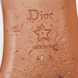 Dior Brown Leather D-Club Flat Slides Size 40