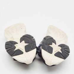 Dior Navy Blue Fabric and Suede D-Wander Mules Size 38