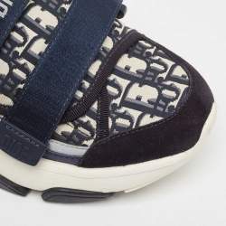 Dior Navy Blue Fabric and Suede D-Wander Mules Size 38