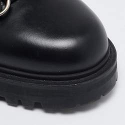 Dior Black Leather Ankle Length D-Fight Boots Size 38