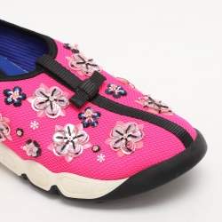 Dior Pink Mesh Embellished Fusion Slip On Sneakers Size 37
