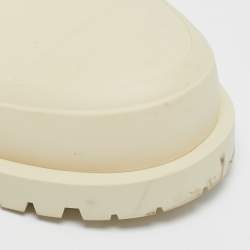 Pre Owned حذاء بوت ديور ديوركامب كومبات مطاط كريمي مقاس 35