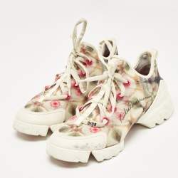 Pre Owned Dior Multicolor Neoprene and PVC D-Connect Sneakers Size 39