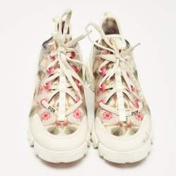 Pre Owned Dior Multicolor Neoprene and PVC D-Connect Sneakers Size 39