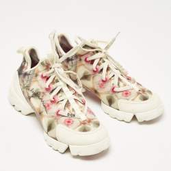 Pre Owned Dior Multicolor Neoprene and PVC D-Connect Sneakers Size 39